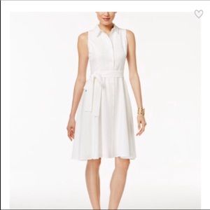 ✅ Tommy Hilfiger Belted White Linen Dress NWT